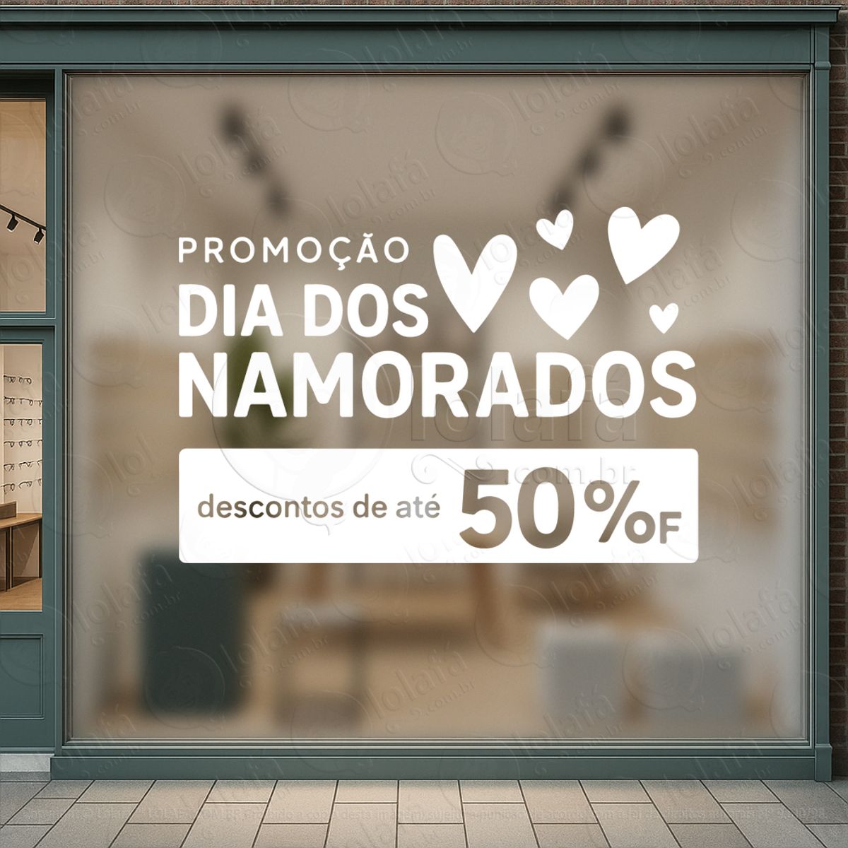 dia dos namorados decoração loja adesivos para vitrine dia dos namorados mod:732