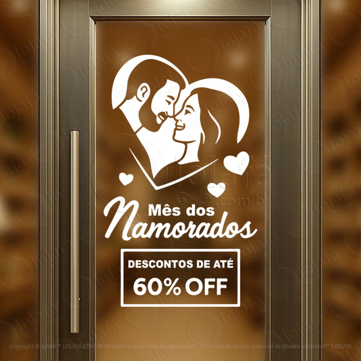 mês dos namorados decoração loja adesivos para vitrine dia dos namorados mod:734