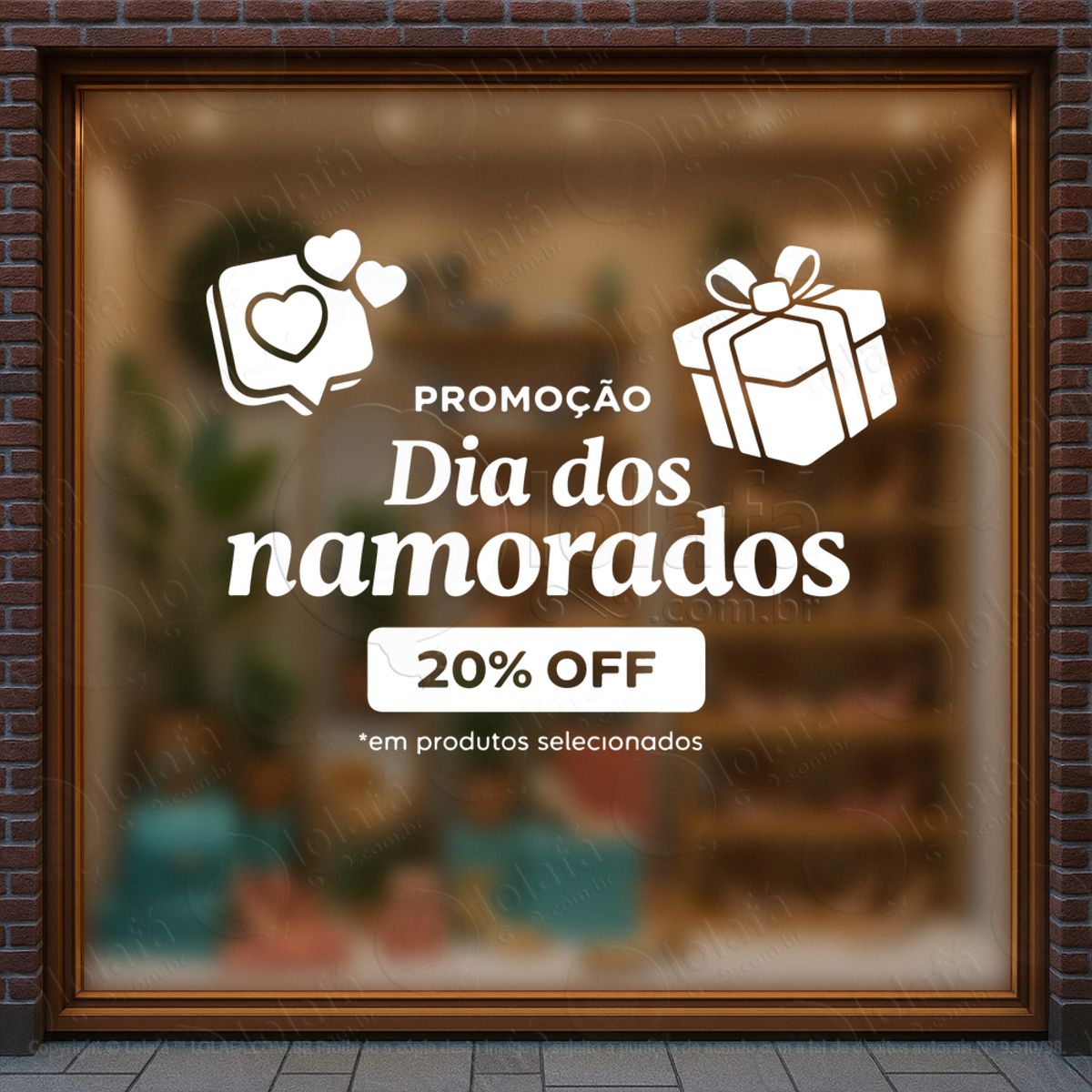 Dia Dos Namorados Decoração Loja Adesivos Para Vitrine Dia Dos Namorados Mod:739