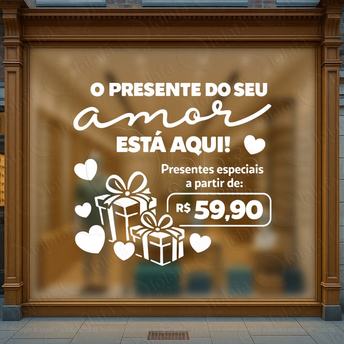mês dos namorados decoração loja adesivos para vitrine dia dos namorados mod:746