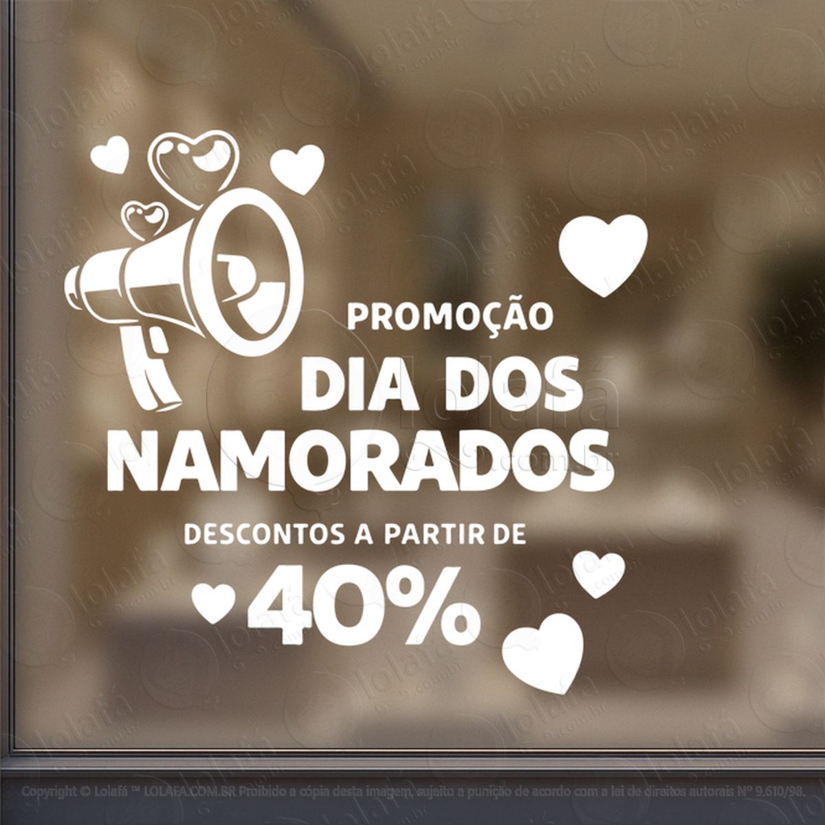 Dia Dos Namorados Decoração Loja Adesivos Para Vitrine Dia Dos Namorados Mod:749