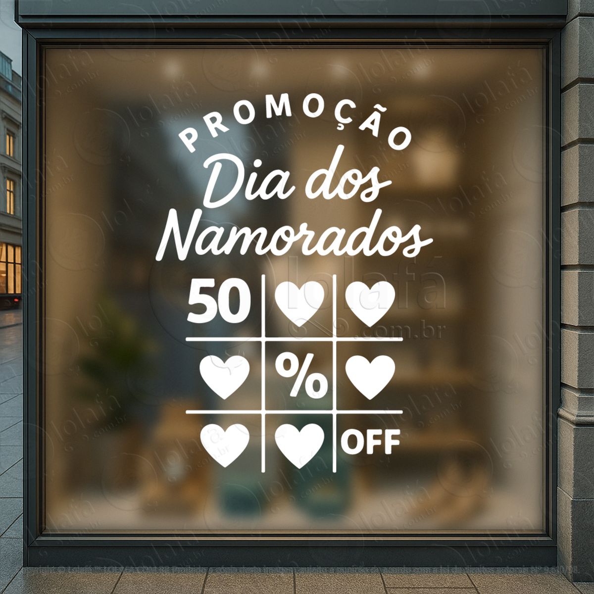 dia dos namorados decoração loja adesivos para vitrine dia dos namorados mod:751
