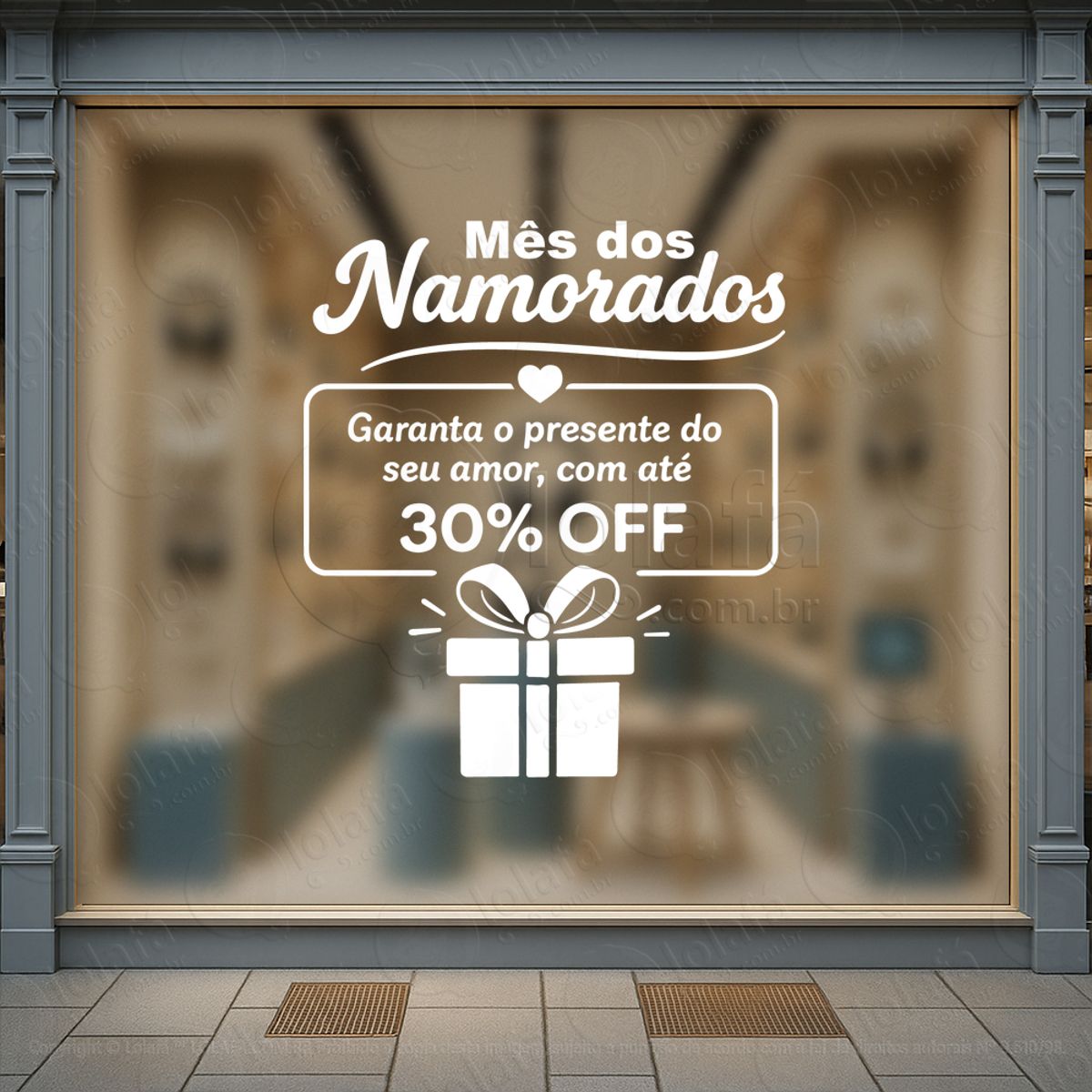 Mês Dos Namorados Decoração Loja Adesivos Para Vitrine Dia Dos Namorados Mod:759