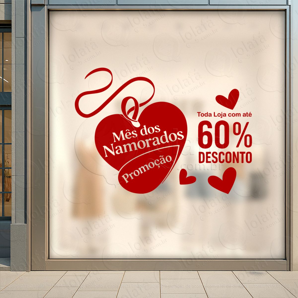 Mês Dos Namorados Decoração Loja Adesivos Para Vitrine Dia Dos Namorados Mod:763