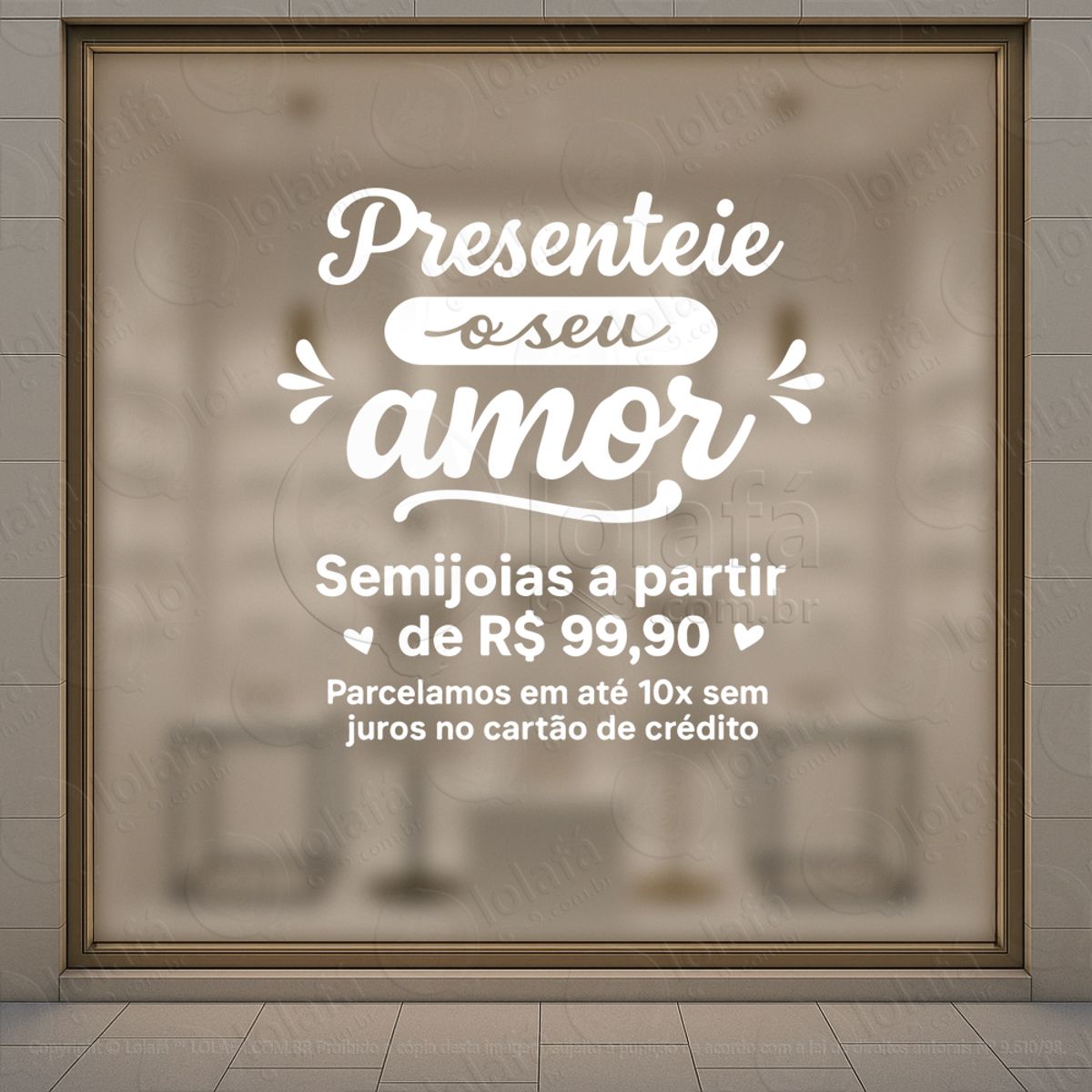 Semijoias Mês Dos Namorados Decoração Loja Adesivos Para Vitrine Dia Dos Namorados Mod:765