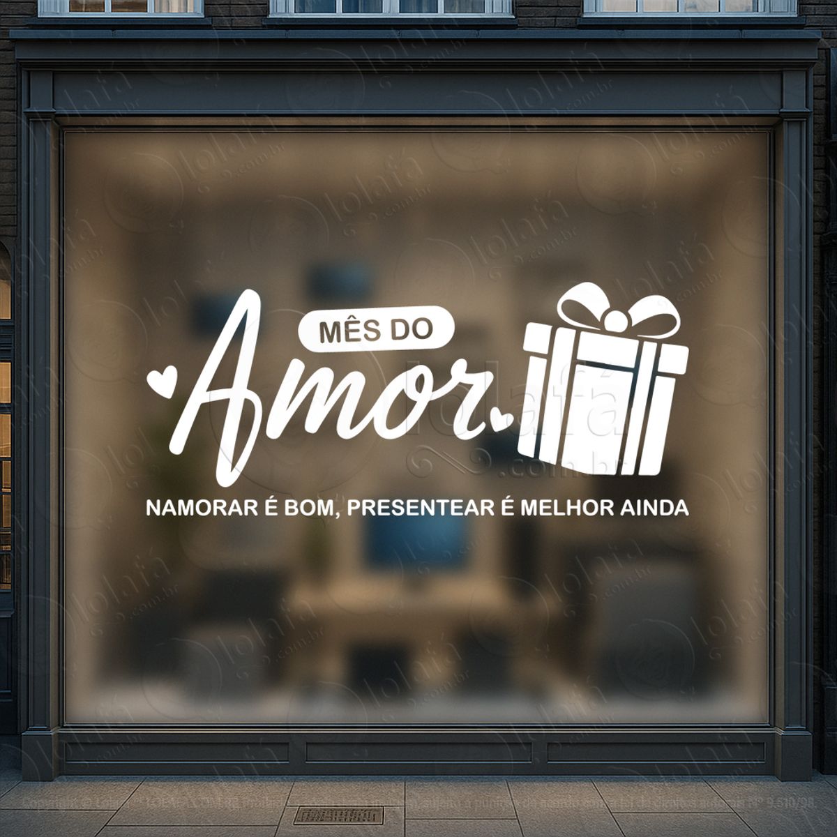 mês do amor decoração loja adesivos para vitrine dia dos namorados mod:768