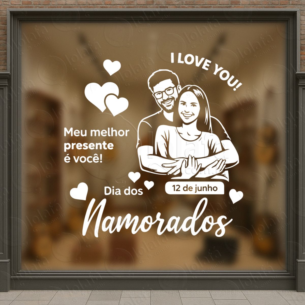 dia dos namorados decoração loja adesivos para vitrine dia dos namorados mod:776