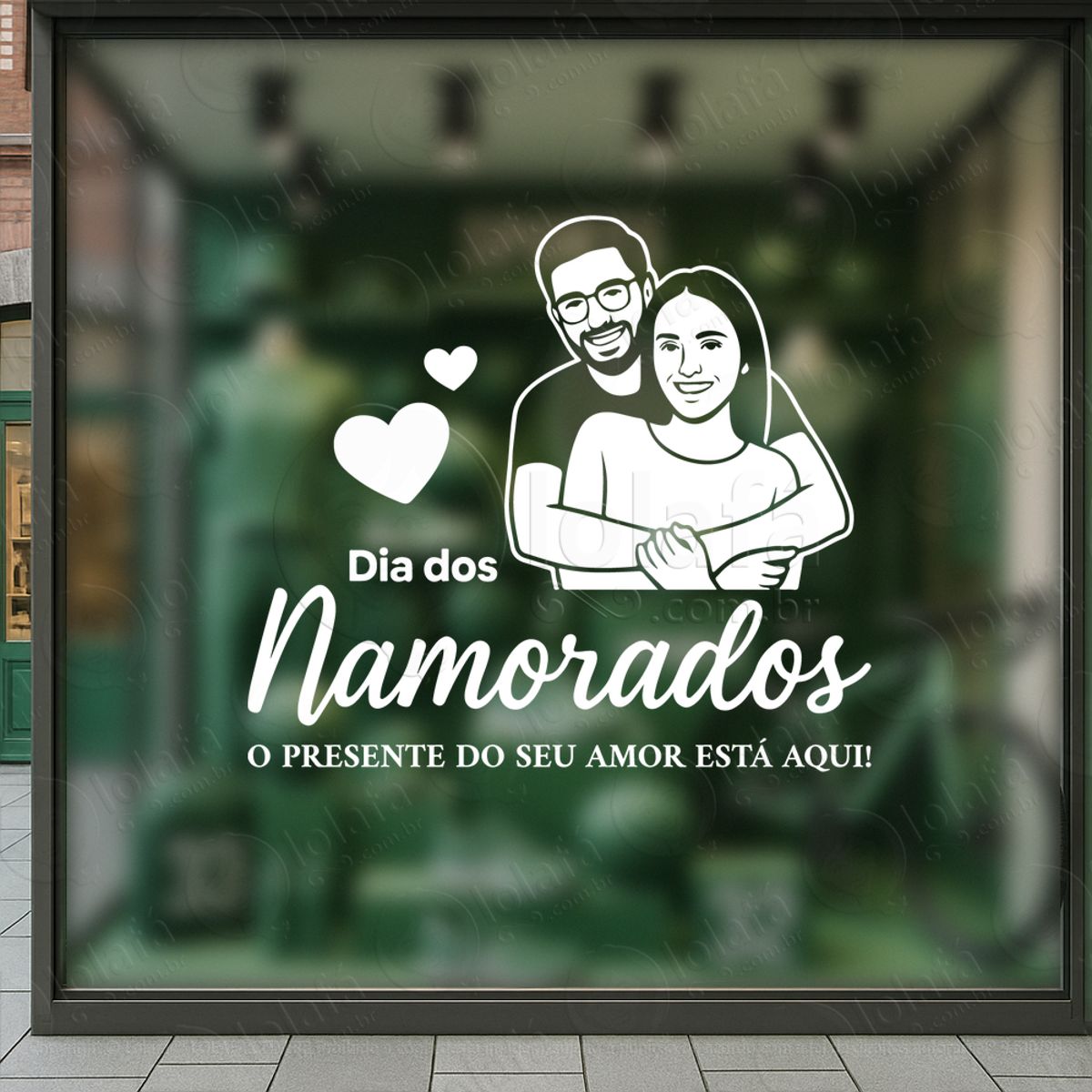 dia dos namorados decoração loja adesivos para vitrine dia dos namorados mod:777