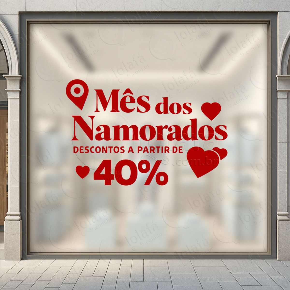 promoção mês dos namorados decoração loja adesivos para vitrine dia dos namorados mod:778