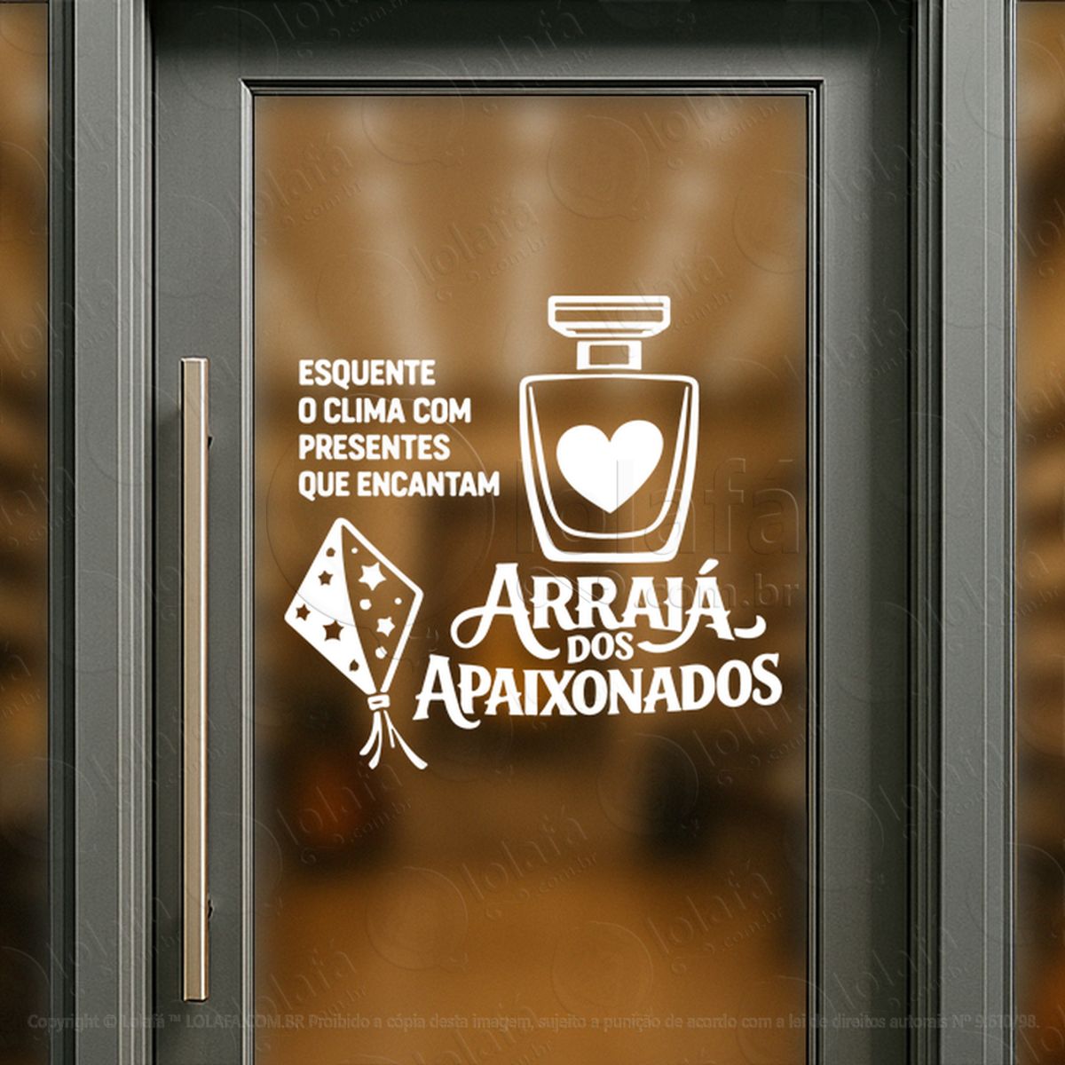 Perfume Arraiá Mês Dos Namorados Decoração Loja Adesivos Para Vitrine Dia Dos Namorados Mod:780