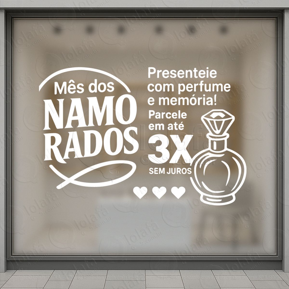 Perfume Mês Dos Namorados Decoração Loja Adesivos Para Vitrine Dia Dos Namorados Mod:784