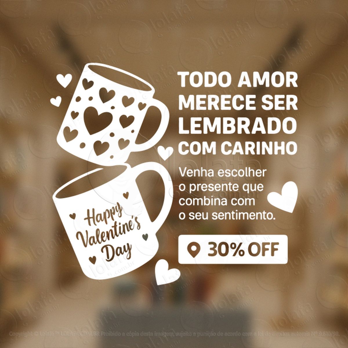 Promoção Mês Dos Namorados Decoração Loja Adesivos Para Vitrine Dia Dos Namorados Mod:789