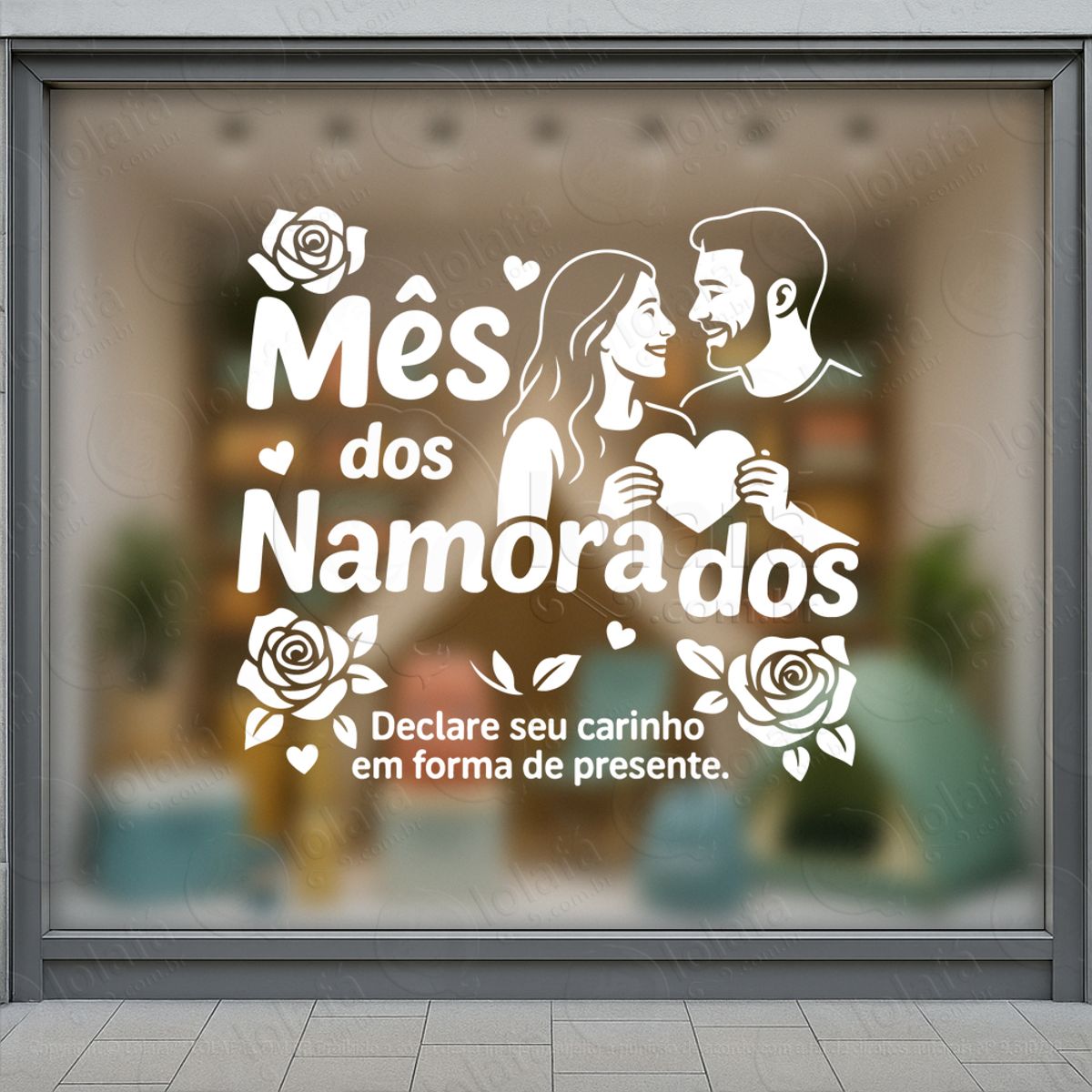 mês dos namorados decoração loja adesivos para vitrine dia dos namorados mod:794