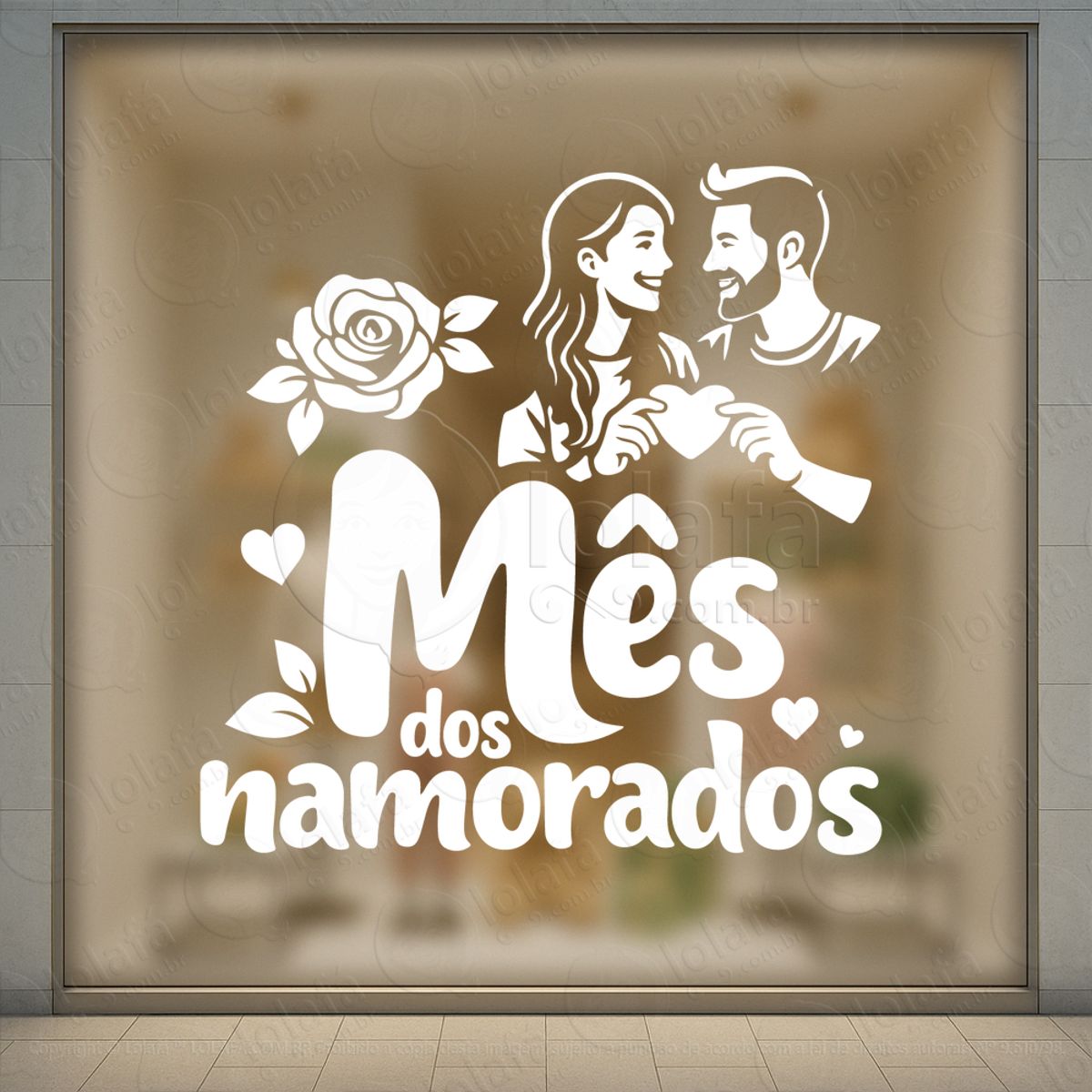 mês dos namorados decoração loja adesivos para vitrine dia dos namorados mod:795