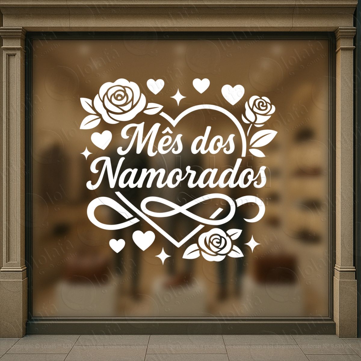 mês dos namorados decoração loja adesivos para vitrine dia dos namorados mod:799
