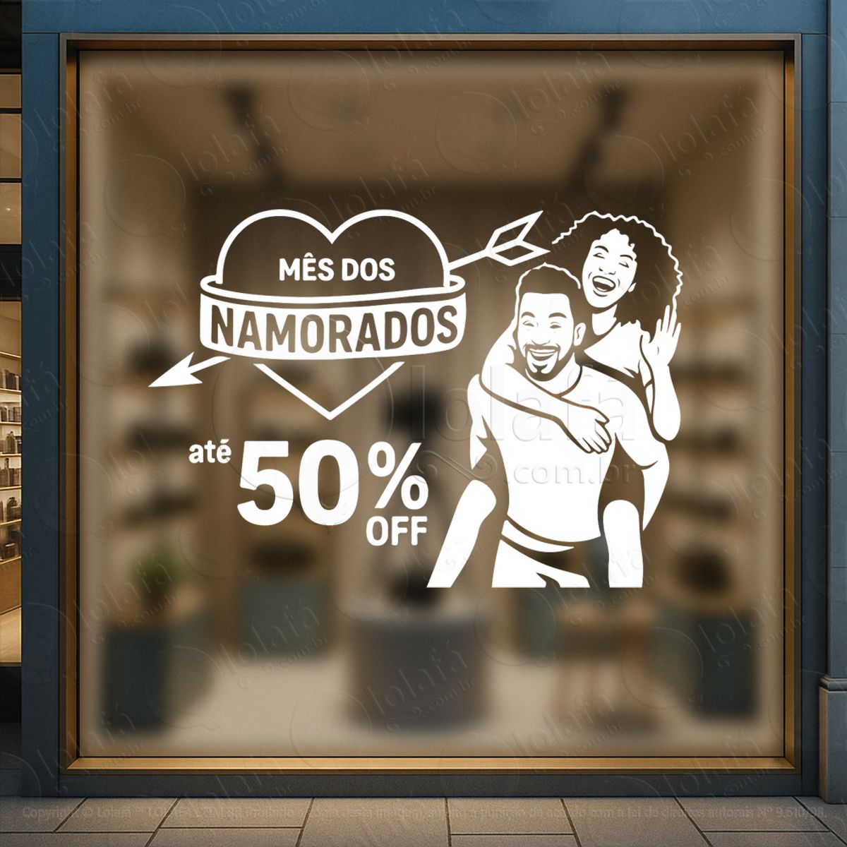 Promoção Mês Dos Namorados Decoração Loja Adesivos Para Vitrine Dia Dos Namorados Mod:806