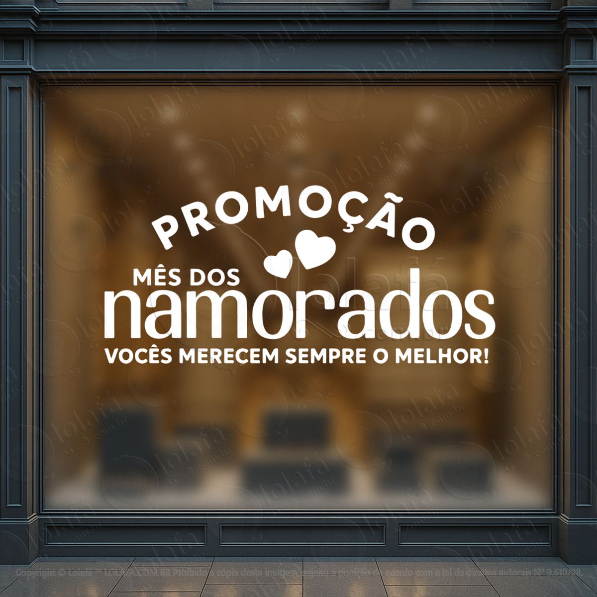 promoção mês dos namorados decoração loja adesivos para vitrine dia dos namorados mod:808