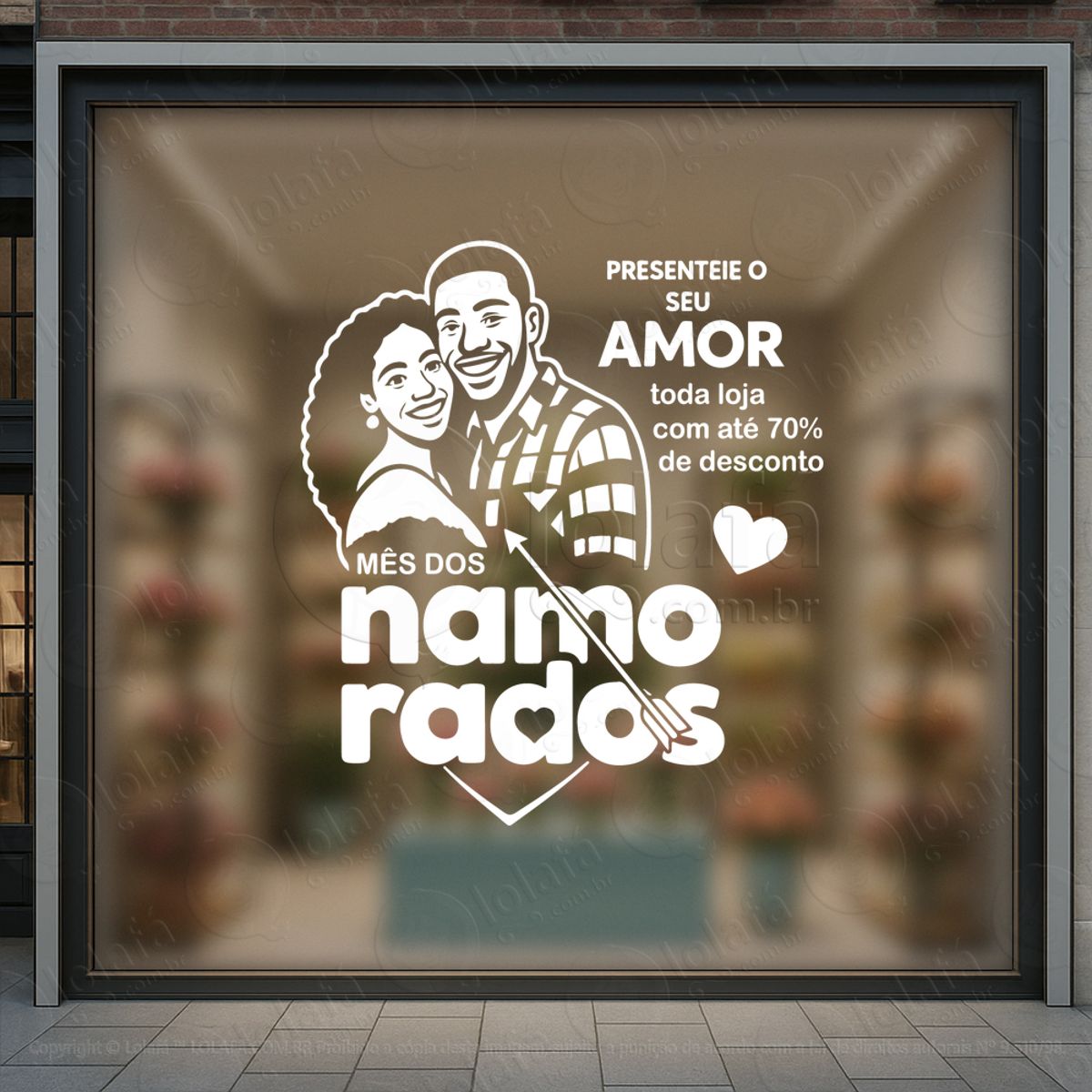 Promoção Mês Dos Namorados Decoração Loja Adesivos Para Vitrine Dia Dos Namorados Mod:810