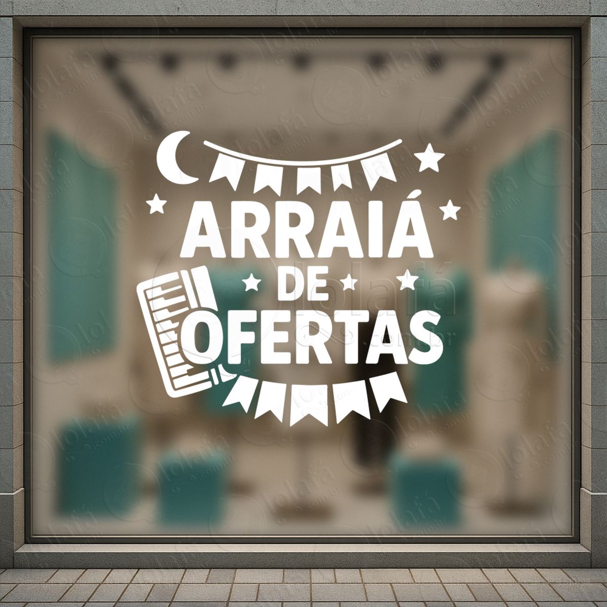 Arraiá São João de Ofertas Adesivos Para Vitrine Festa Junina Mod:812