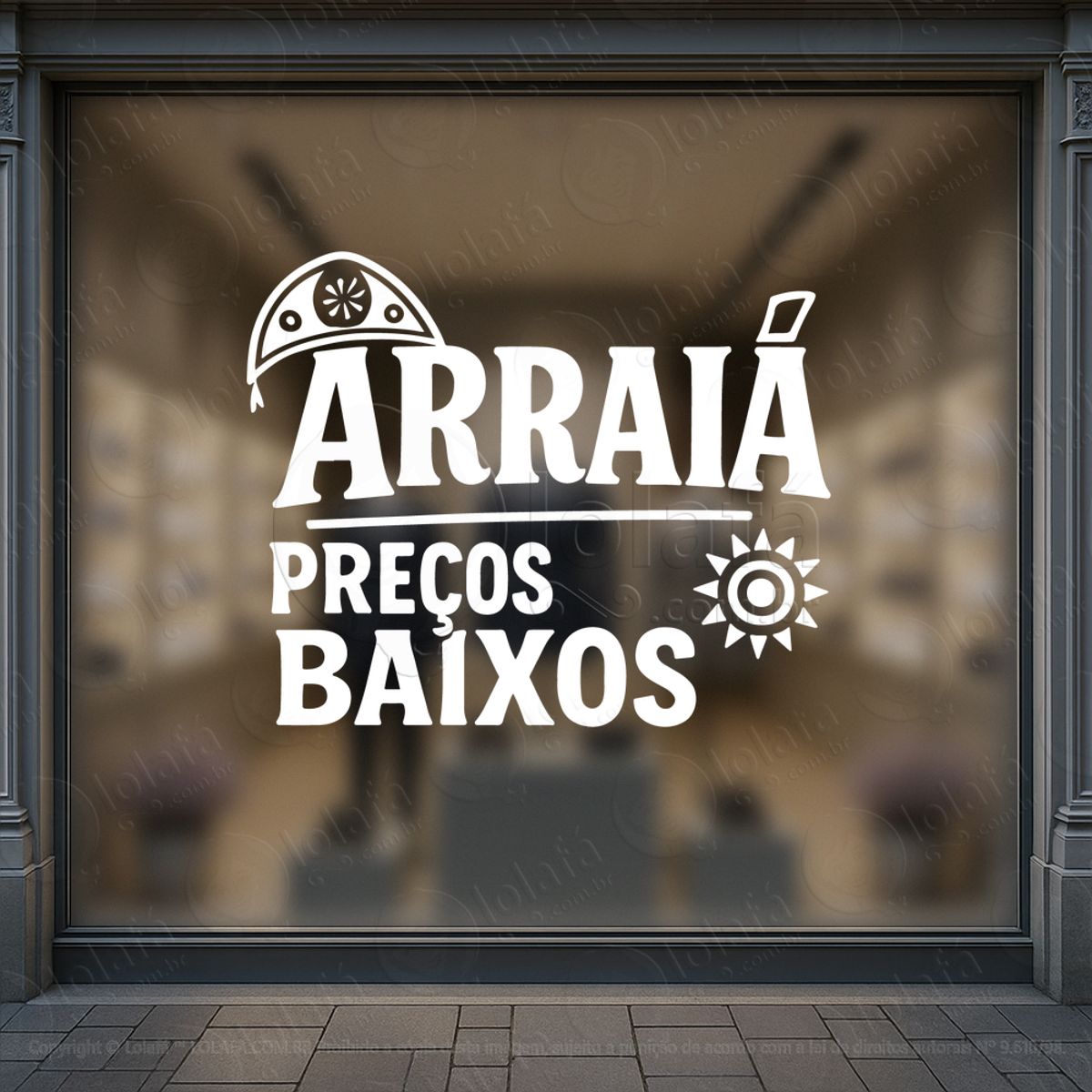 arraiá são joão de ofertas adesivos para vitrine festa junina mod:813