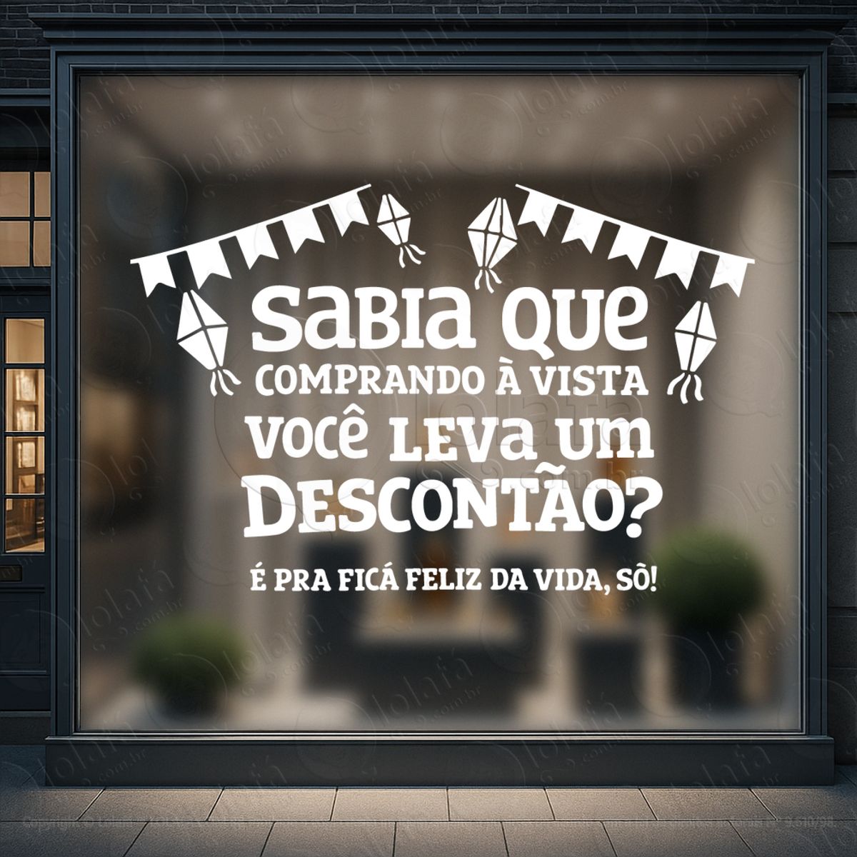 arraiá são joão de ofertas adesivos para vitrine festa junina mod:814
