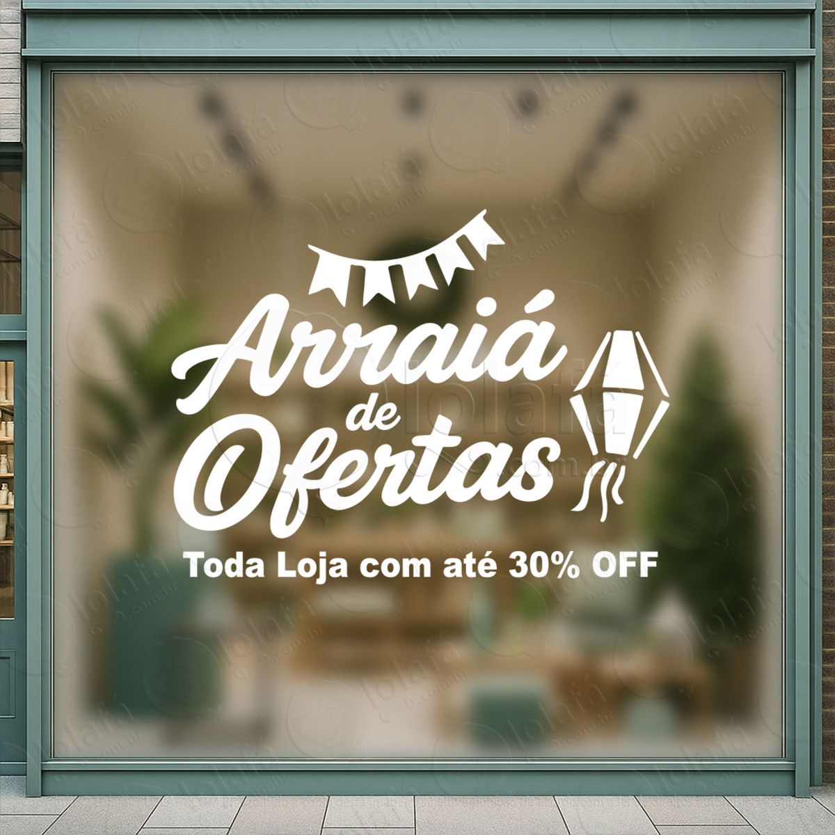 arraiá são joão de ofertas adesivos para vitrine festa junina mod:816