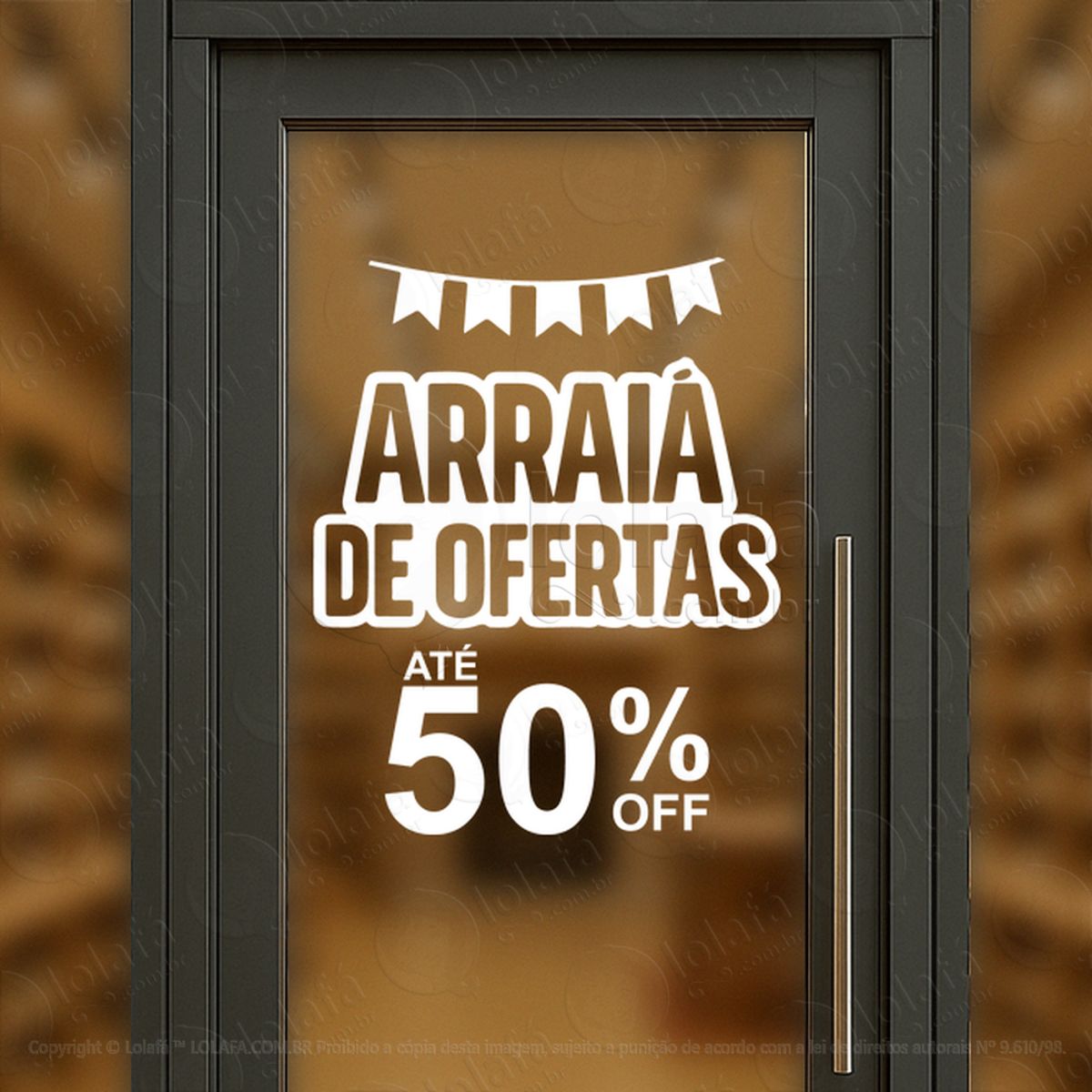 arraiá são joão de ofertas adesivos para vitrine festa junina mod:818