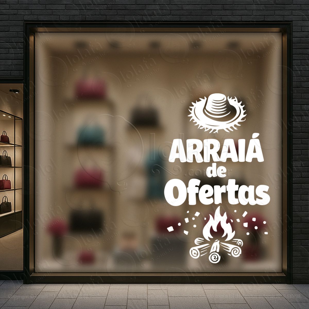 arraiá são joão de ofertas adesivos para vitrine festa junina mod:822
