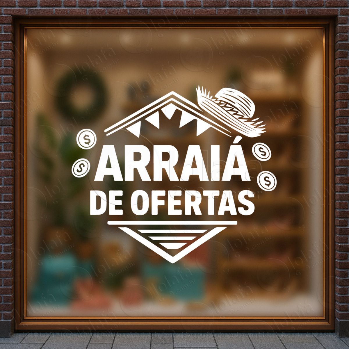 arraiá são joão de ofertas adesivos para vitrine festa junina mod:824