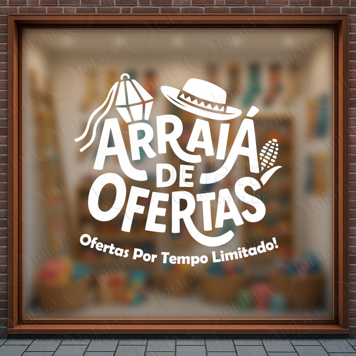 arraiá são joão de ofertas adesivos para vitrine festa junina mod:825