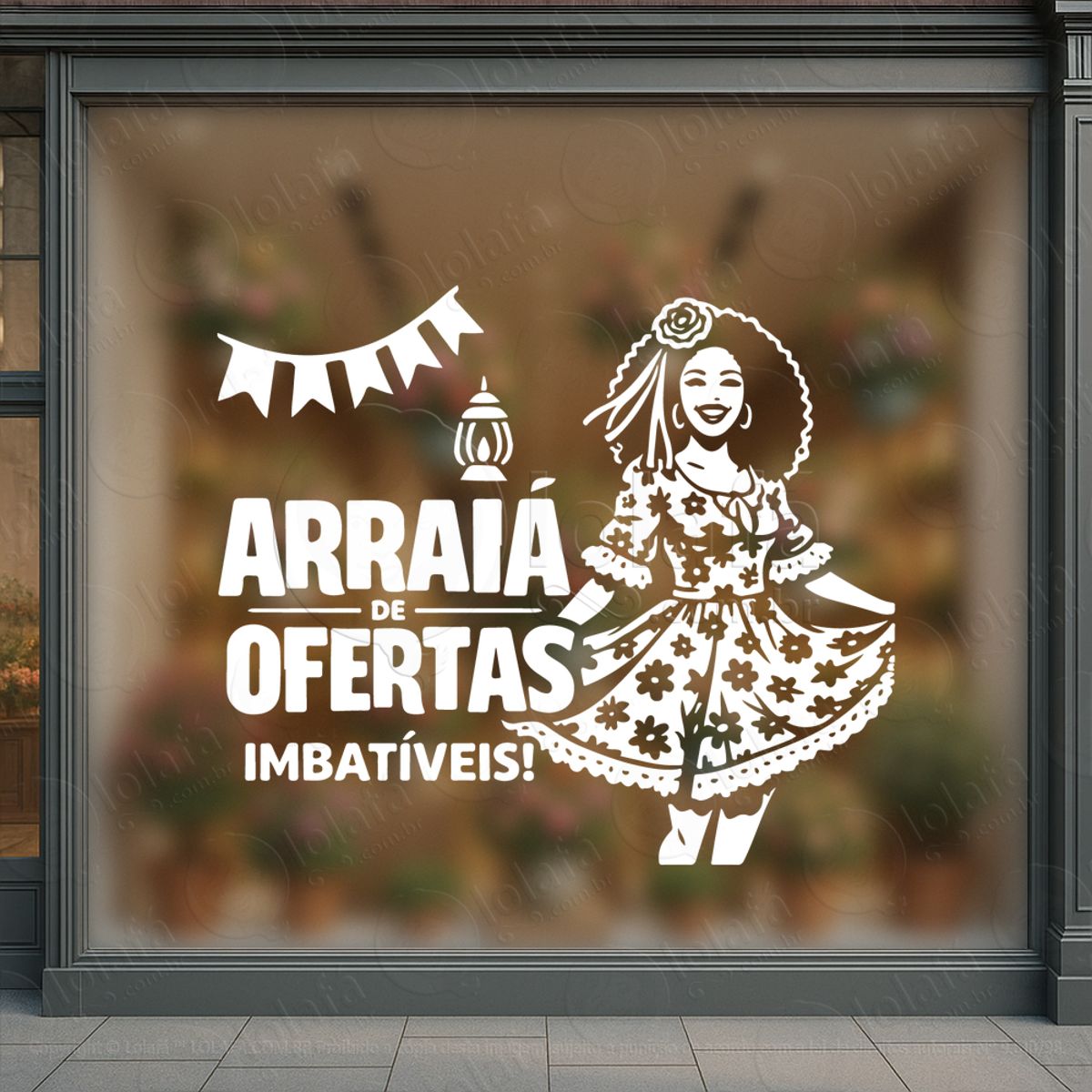 Arraiá São João de Ofertas Adesivos Para Vitrine Festa Junina Mod:829