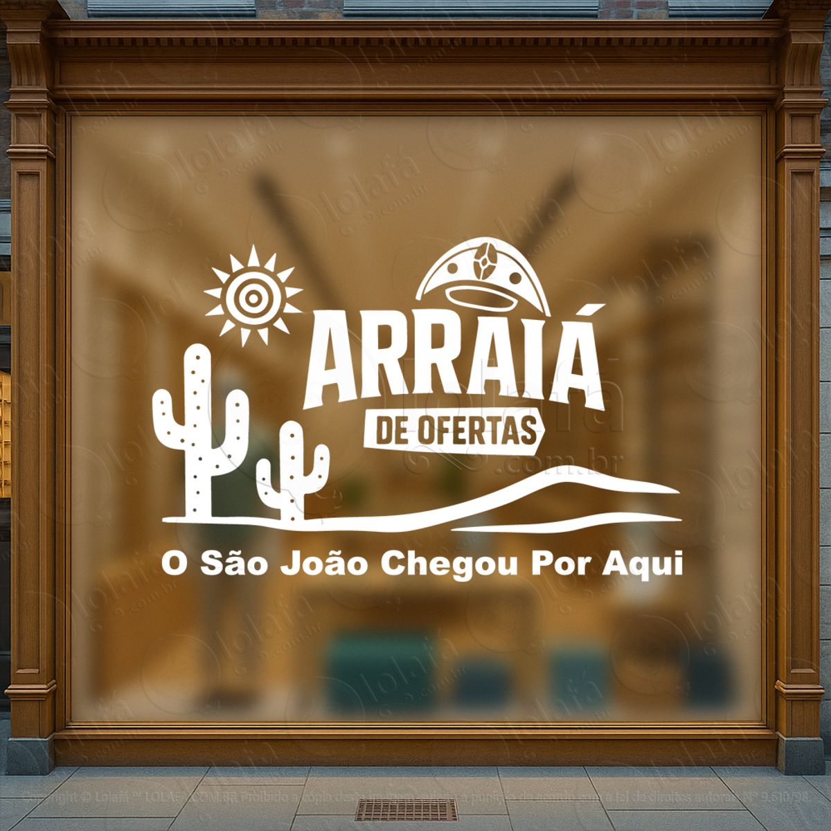 Arraiá São João de Ofertas Adesivos Para Vitrine Festa Junina Mod:831