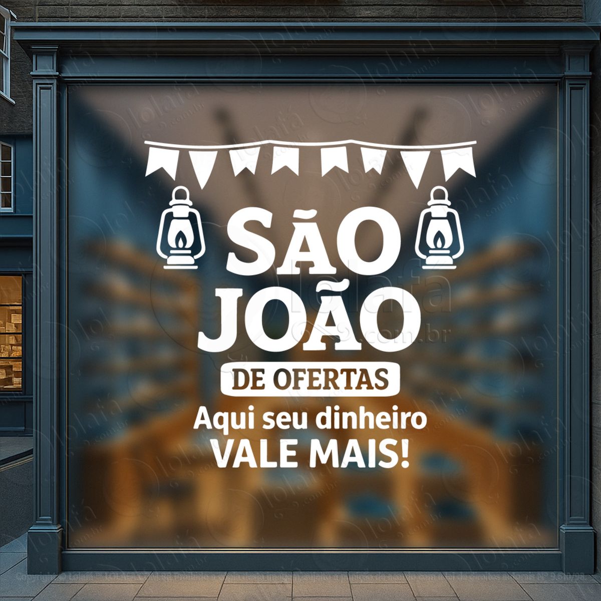 Arraiá São João de Ofertas Adesivos Para Vitrine Festa Junina Mod:832