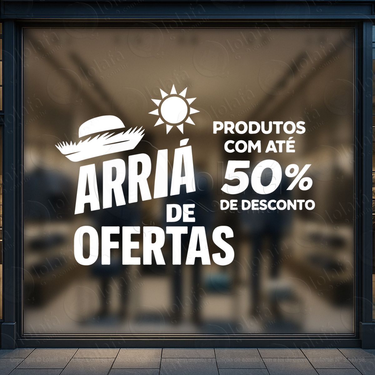 arraiá são joão de ofertas adesivos para vitrine festa junina mod:833