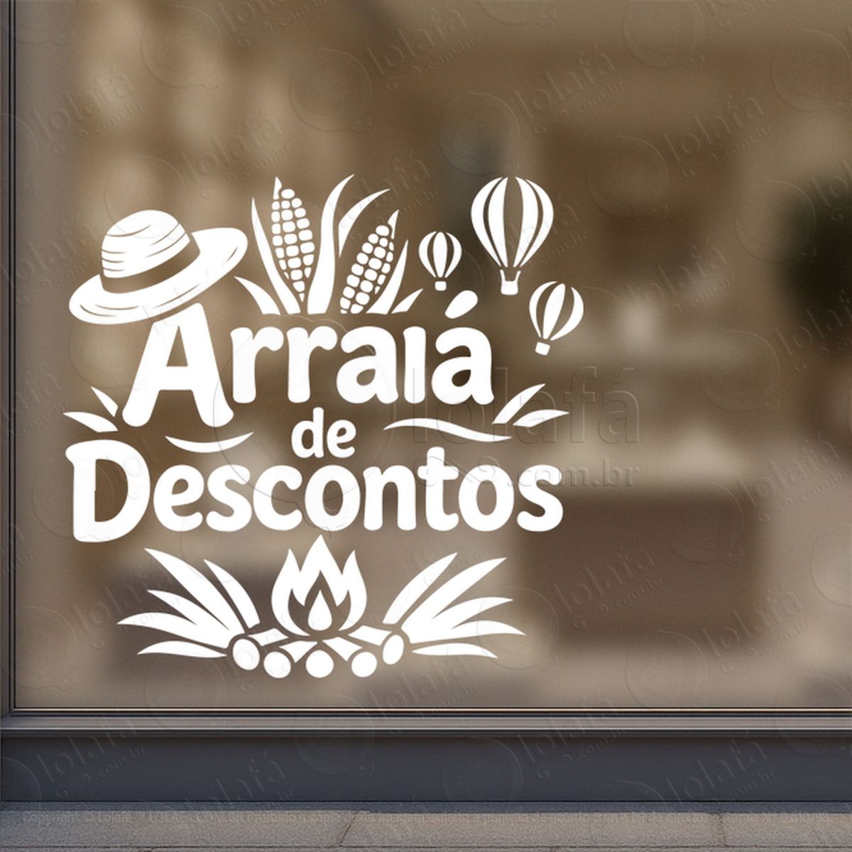 arraiá são joão de ofertas adesivos para vitrine festa junina mod:834