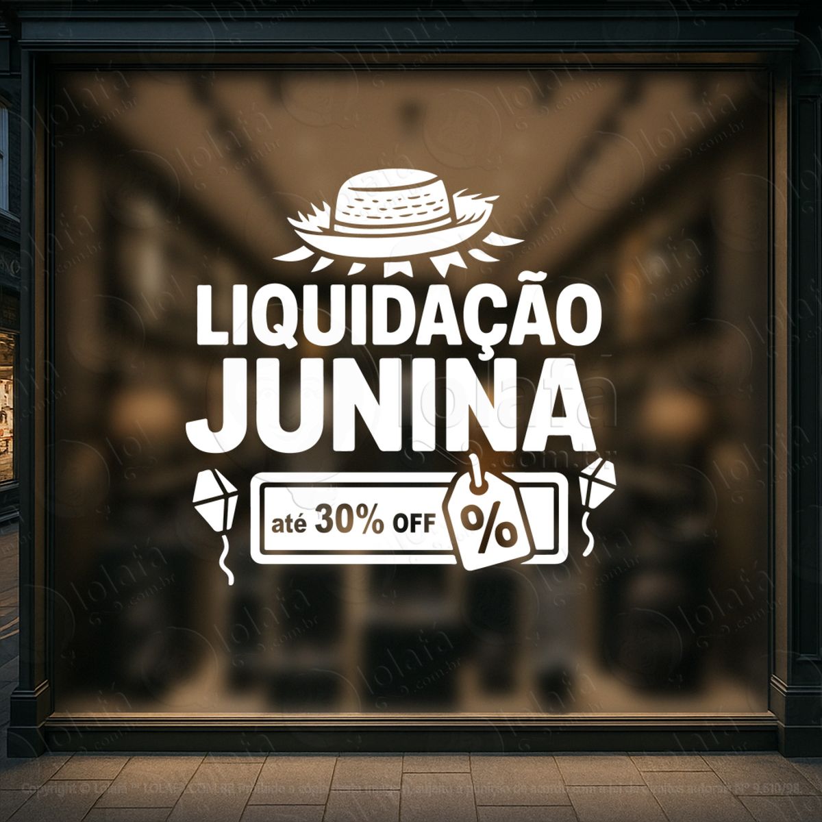 arraiá são joão de ofertas adesivos para vitrine festa junina mod:836
