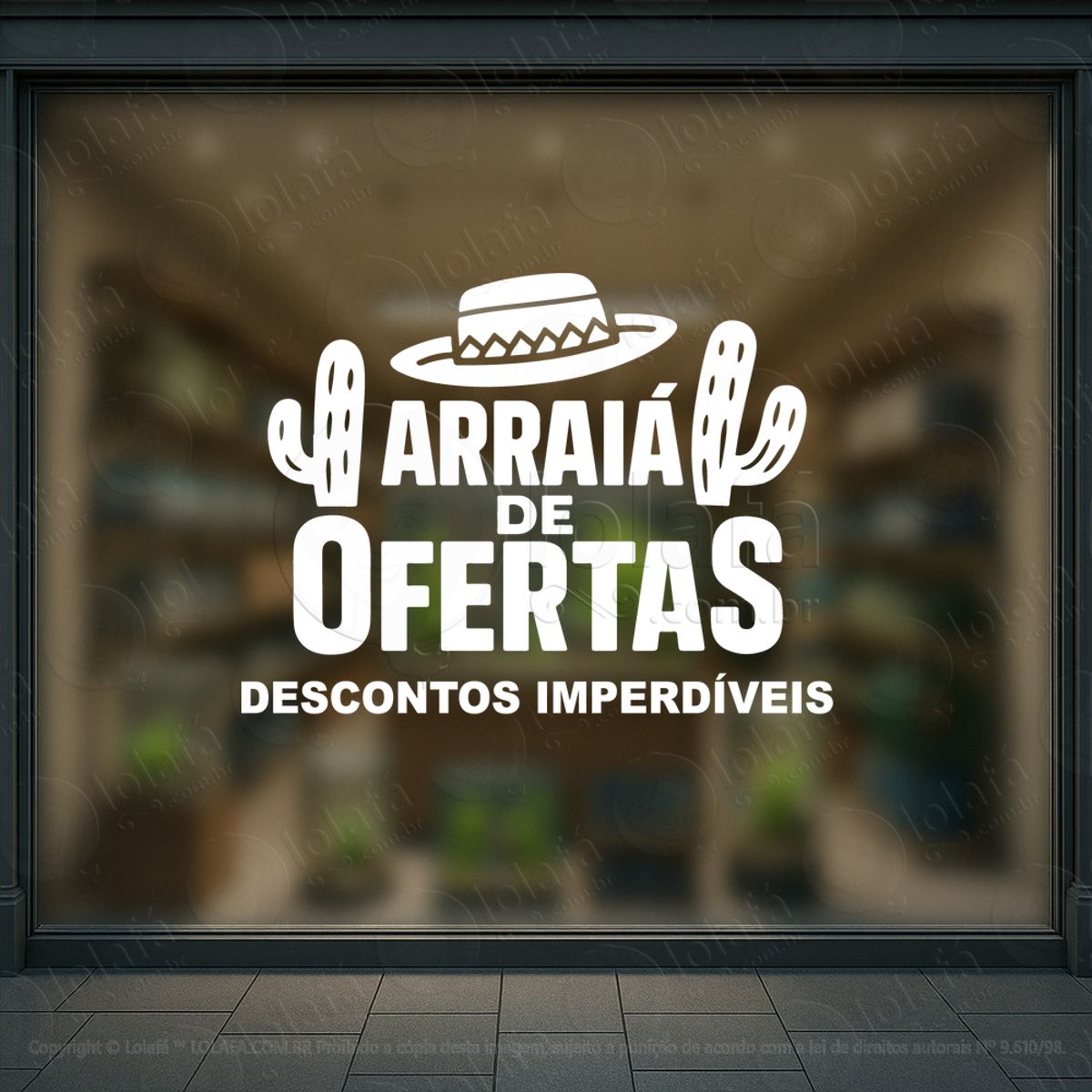 arraiá são joão de ofertas adesivos para vitrine festa junina mod:837