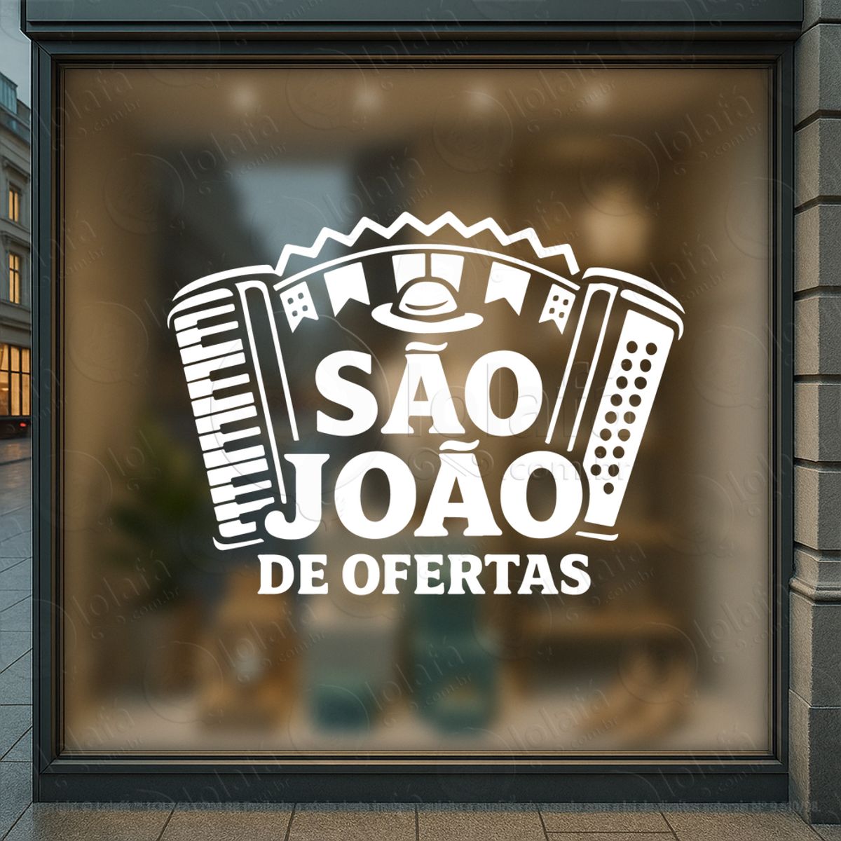 arraiá são joão de ofertas adesivos para vitrine festa junina mod:843