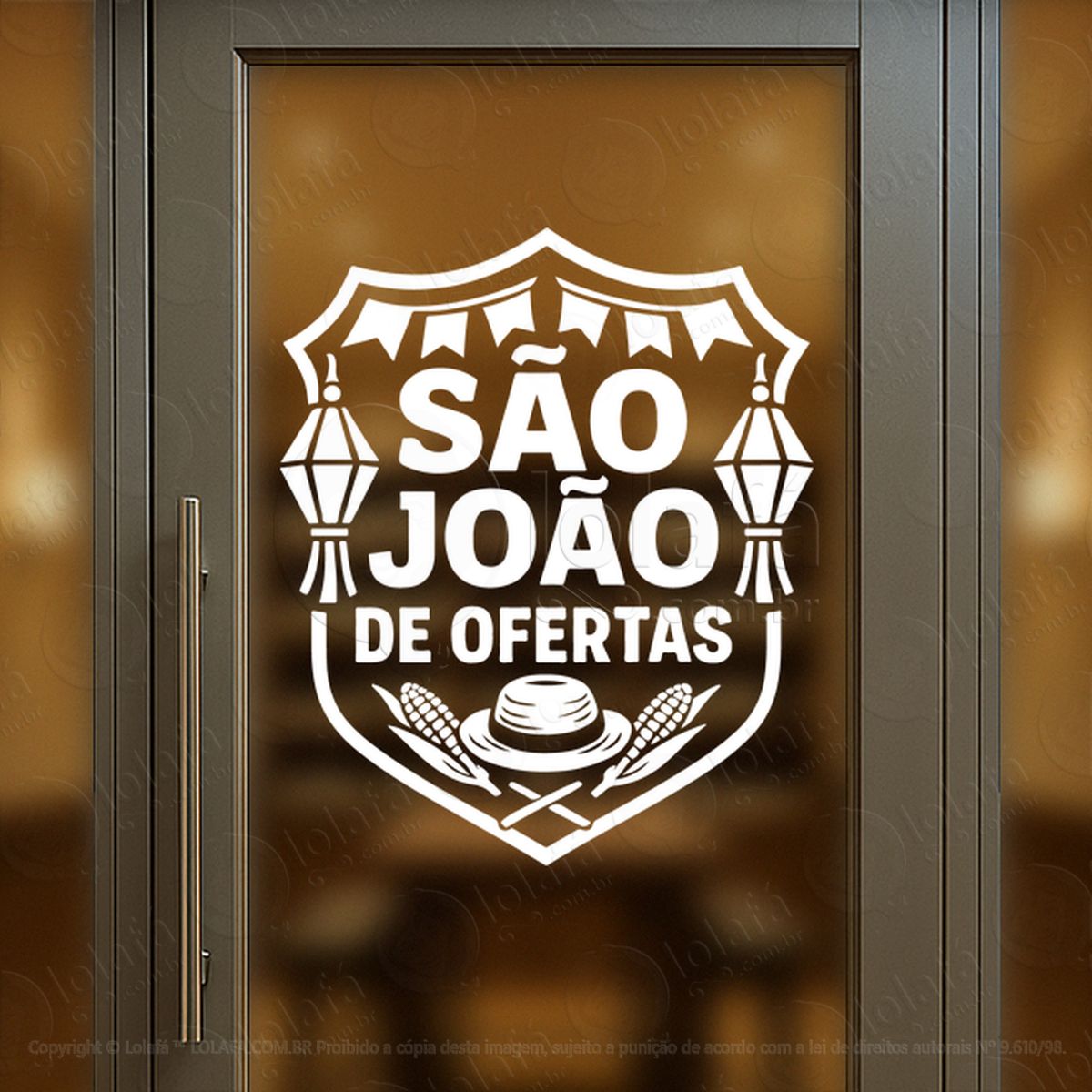 arraiá são joão de ofertas adesivos para vitrine festa junina mod:845