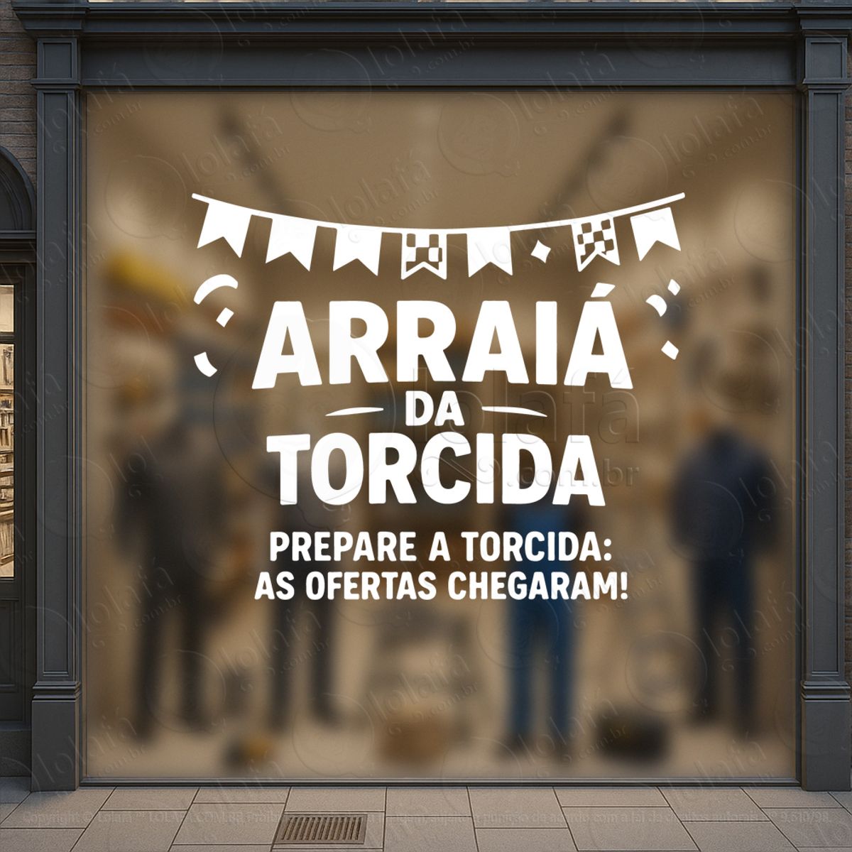 Arraiá São João de Ofertas Copa Adesivos Para Vitrine Festa Junina Mod:847