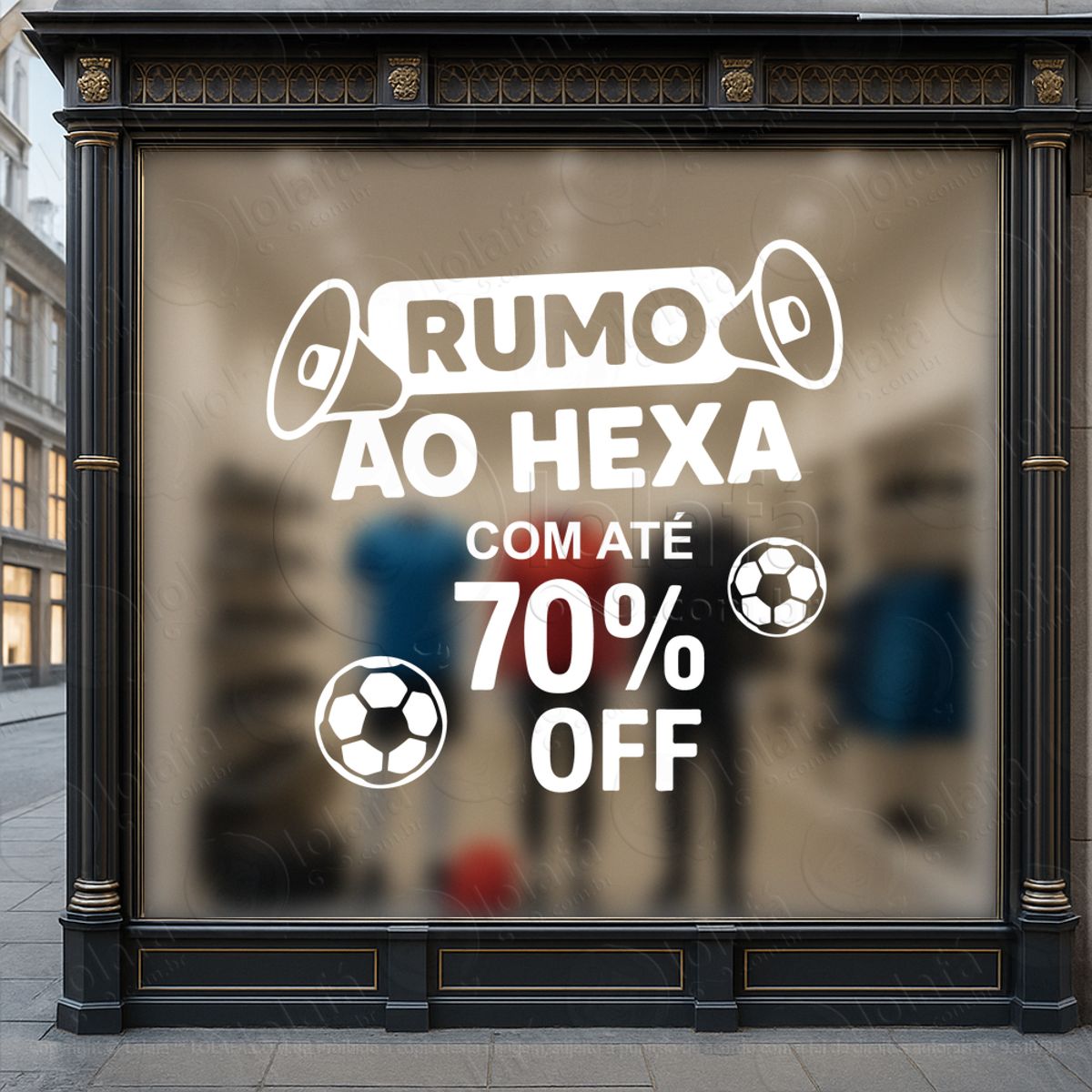 rumo ao hexa 70% off adesivos para vitrine copa mod:855