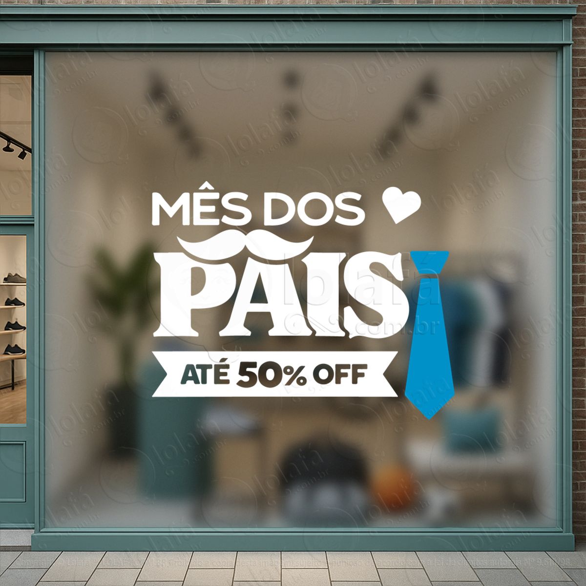 mês dos pais promoção decoração loja adesivos para vitrine dia dos pais mod:901