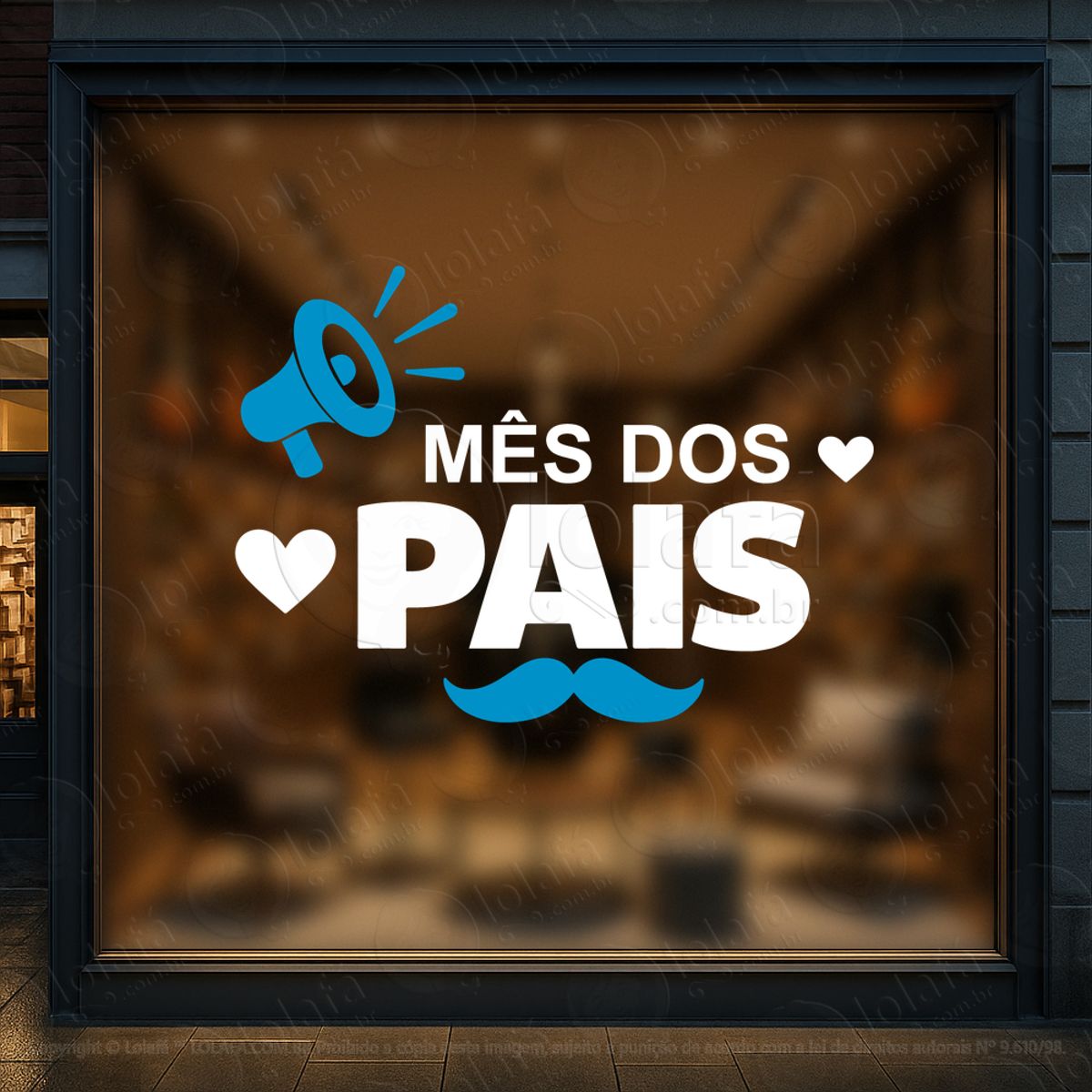 mês dos pais promoção decoração loja adesivos para vitrine dia dos pais mod:905