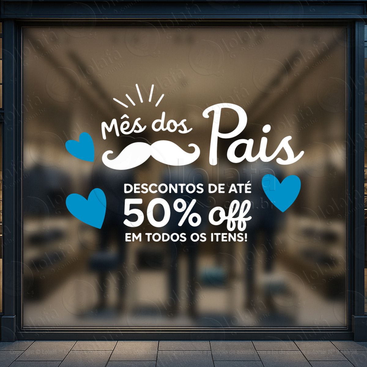 mês dos pais promoção decoração loja adesivos para vitrine dia dos pais mod:907