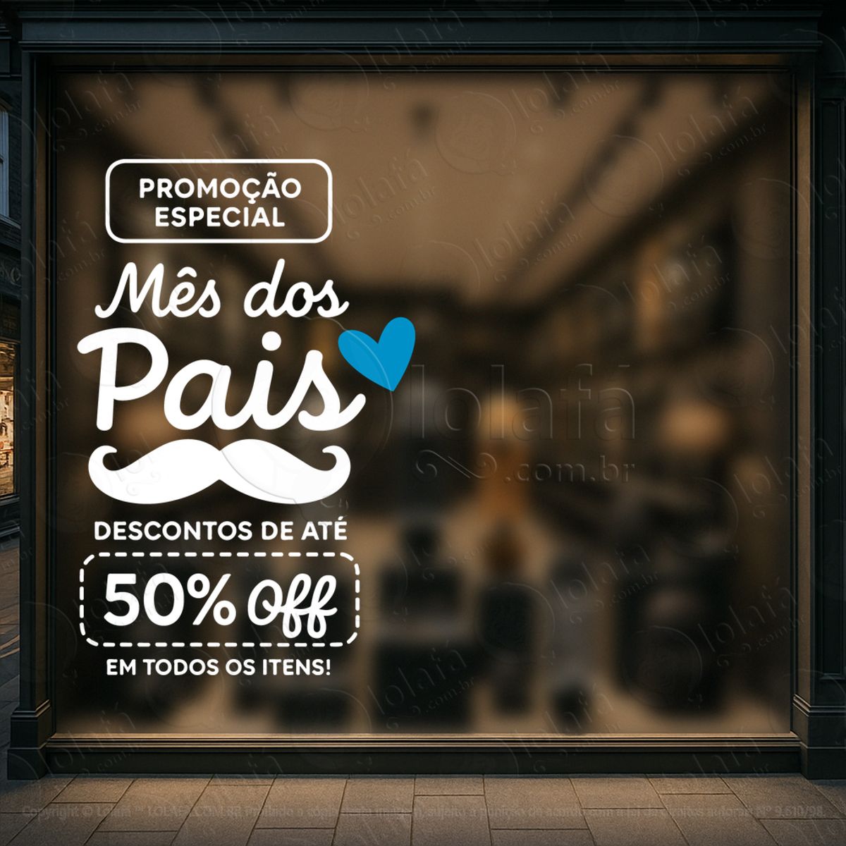 mês dos pais promoção decoração loja adesivos para vitrine dia dos pais mod:908