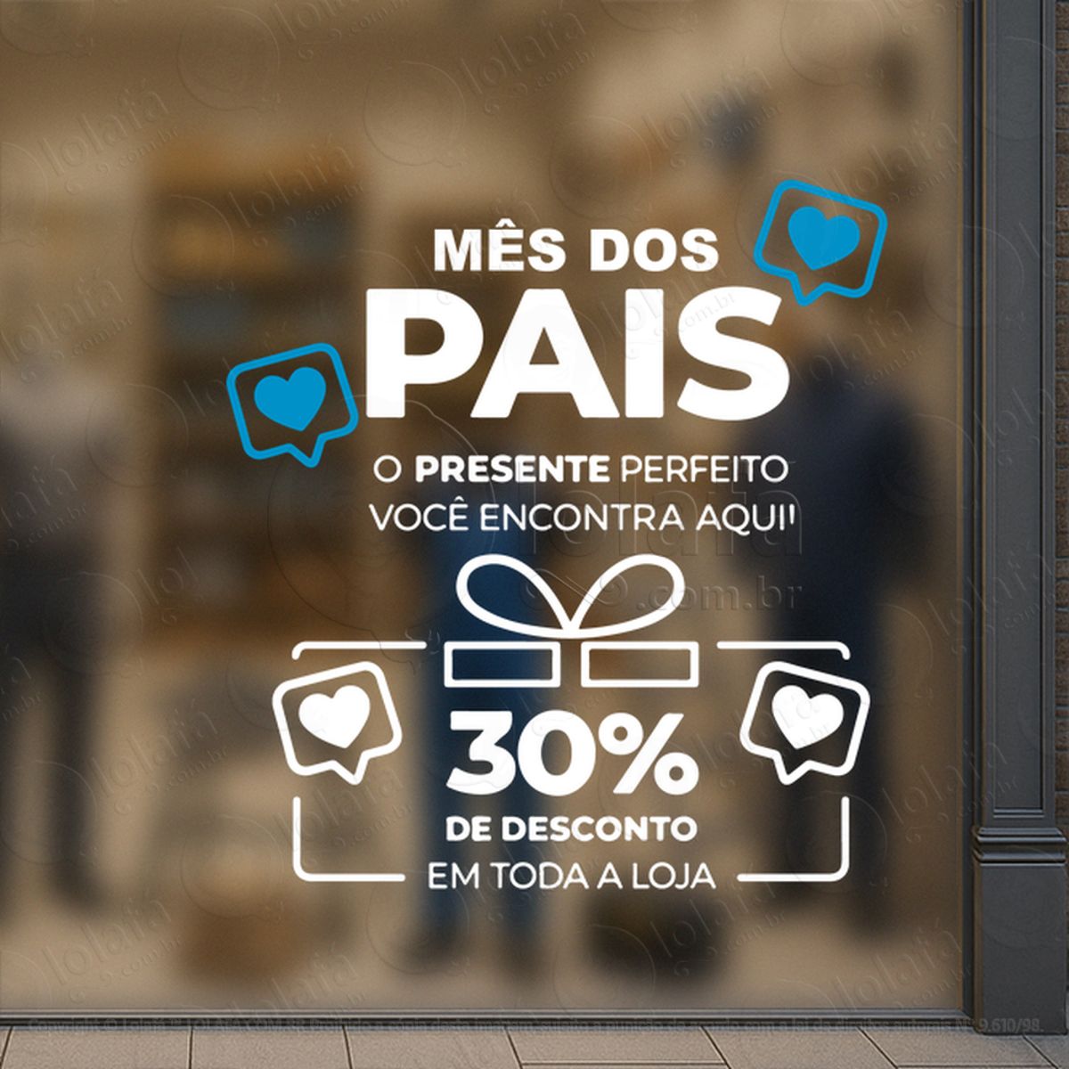 dia dos pais promoção decoração loja adesivos para vitrine dia dos pais mod:917