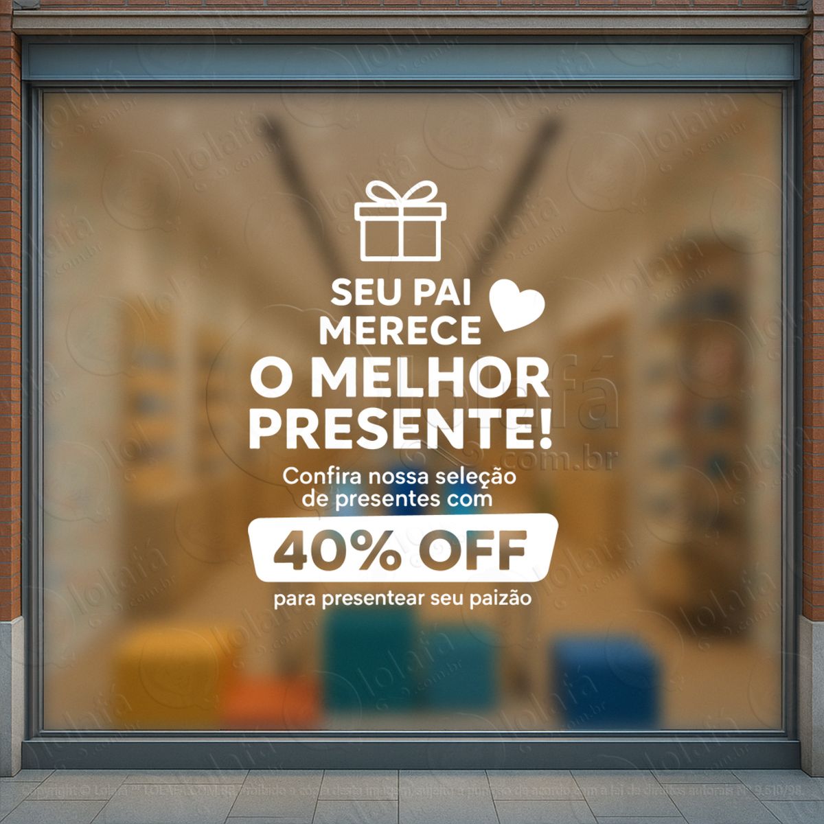 dia dos pais promoção decoração loja adesivos para vitrine dia dos pais mod:918