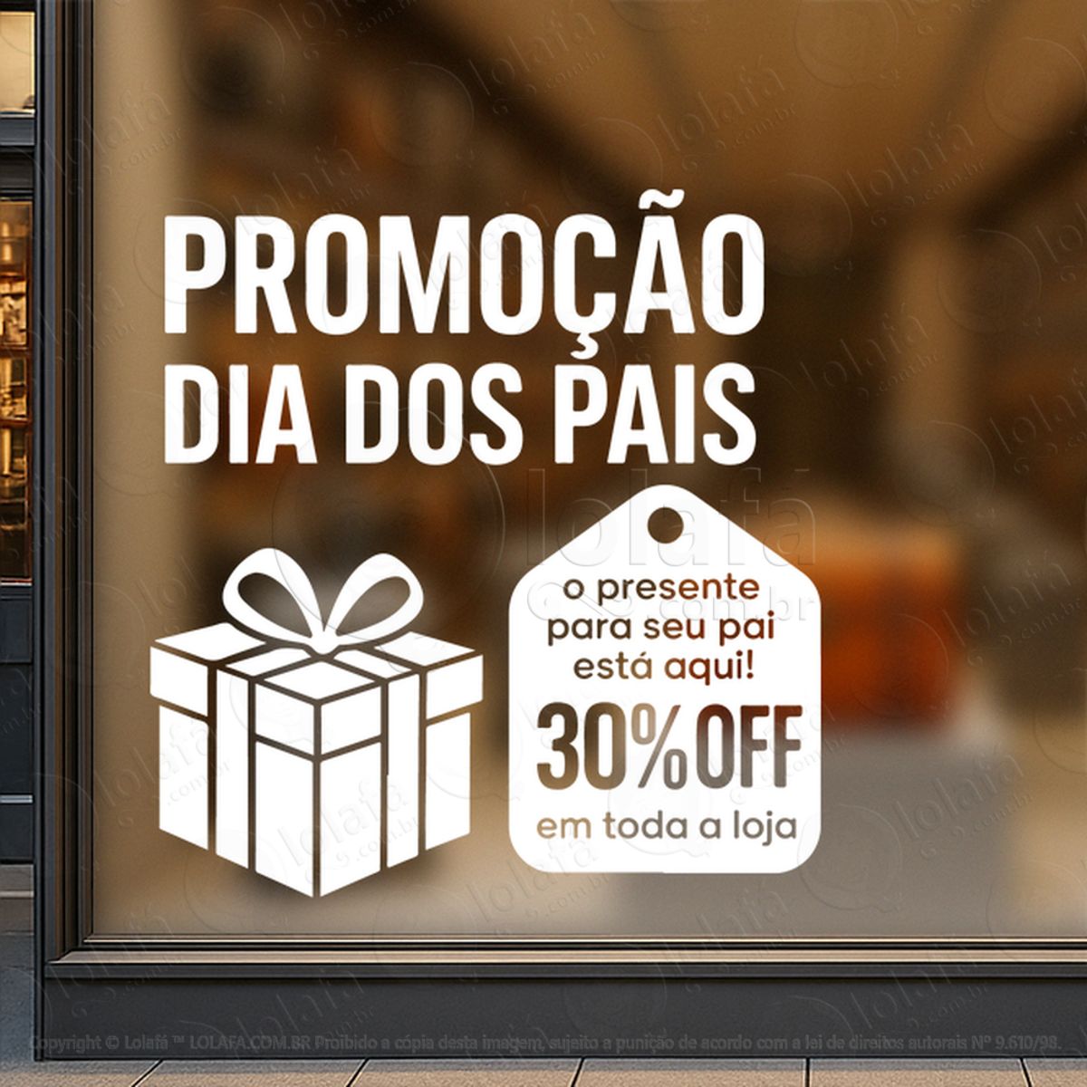 Dia dos Pais Promoção Decoração Loja Adesivos Para Vitrine Dia Dos Pais Mod:920