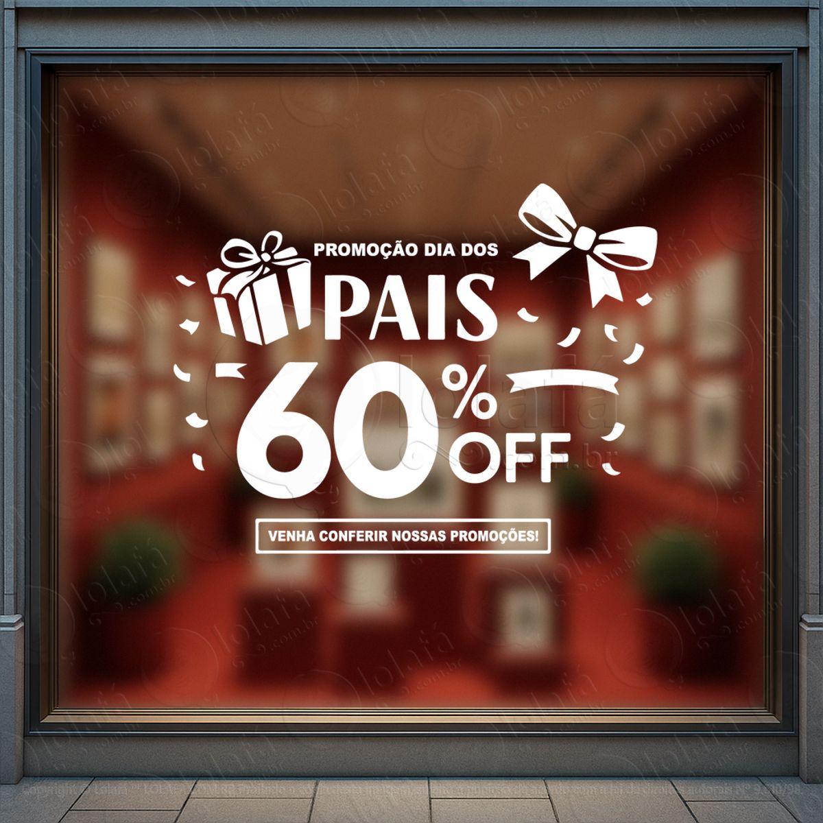 dia dos pais promoção decoração loja adesivos para vitrine dia dos pais mod:922