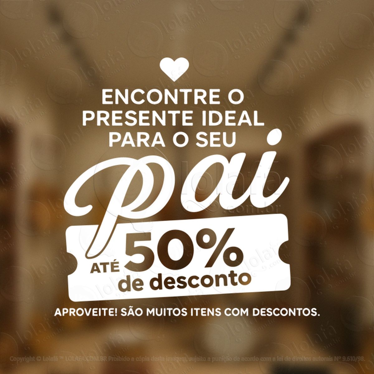 dia dos pais promoção decoração loja adesivos para vitrine dia dos pais mod:924